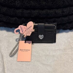 Juicy Couture Black Card Holder with Heart Detail